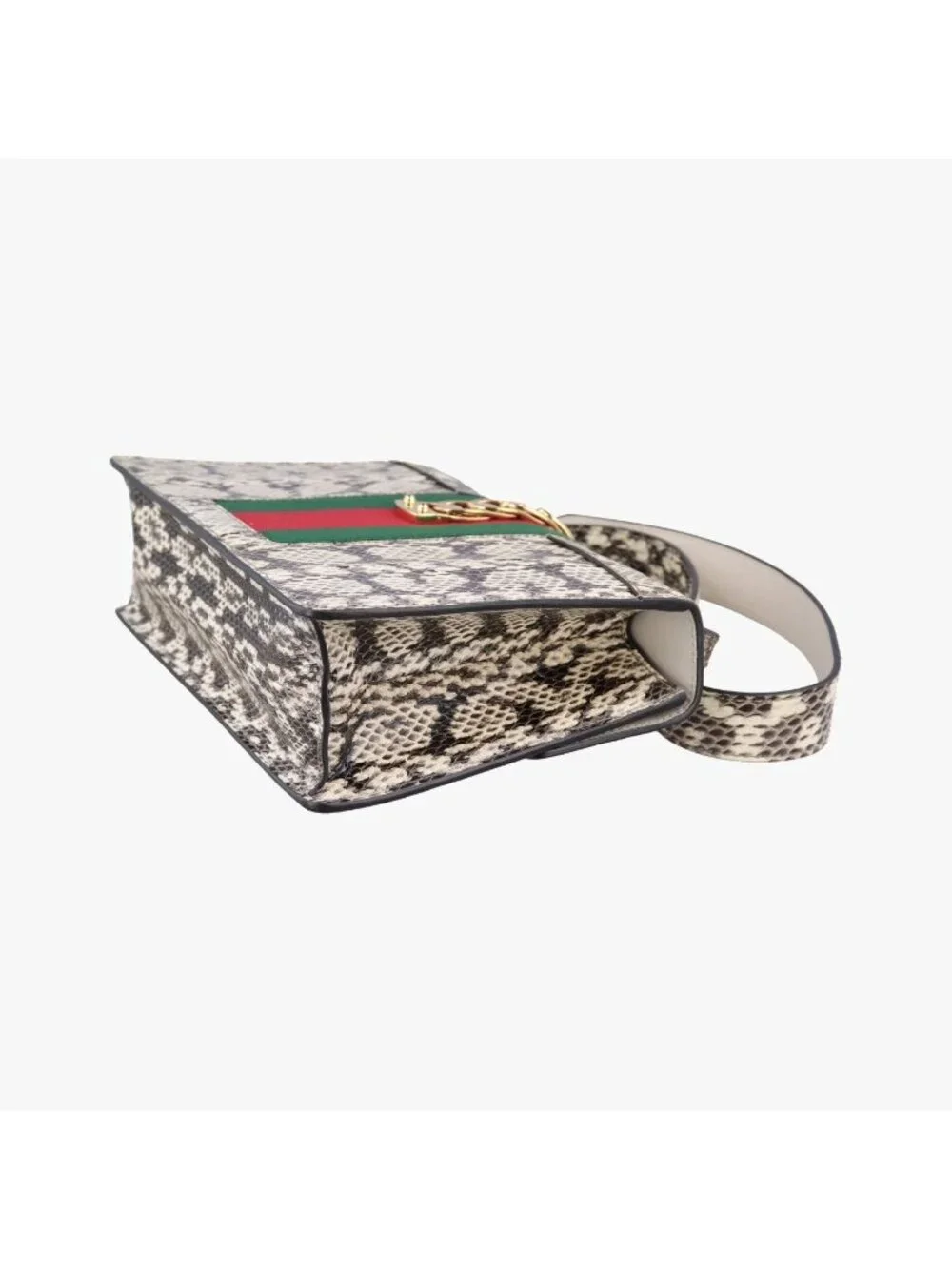 Gucci Sylvie Beige Multi Snakeskin Shoulder Bag